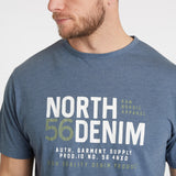 North 56°4 / North 56Denim North 56Denim Printed T-shirt TALL T-shirt 0555 Blue Melange