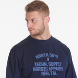 North 56°4 / North 56Denim North 56°4 Long Sleeve T-shirt W/Application T-shirt LS 0580 Navy Blue